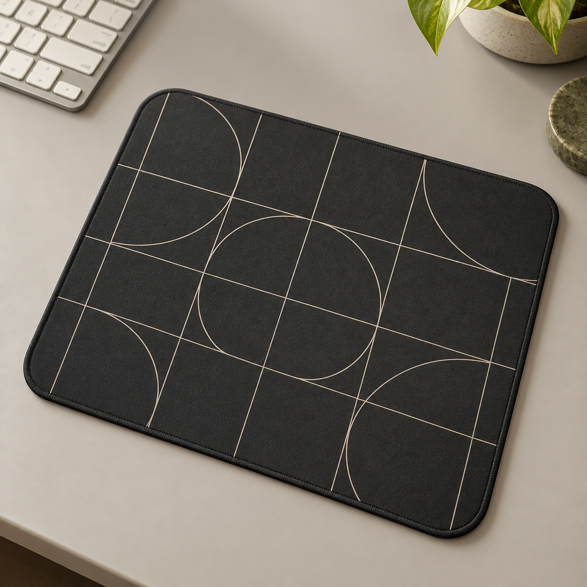 AI-generated concept illustration: Contour Grid Mouse Pad